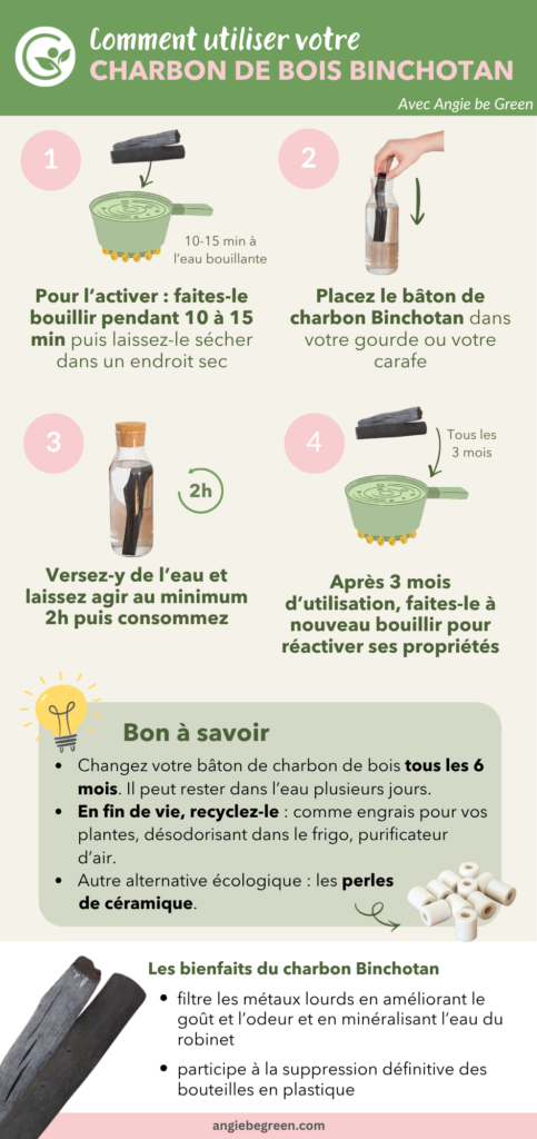 infographie charbon de bois binchotan